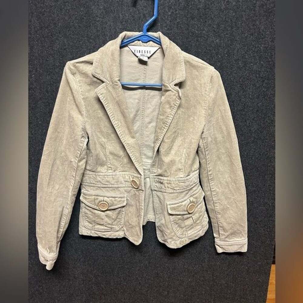 Finesse Vintage Y2K Corduroy Tan Collar Size S
